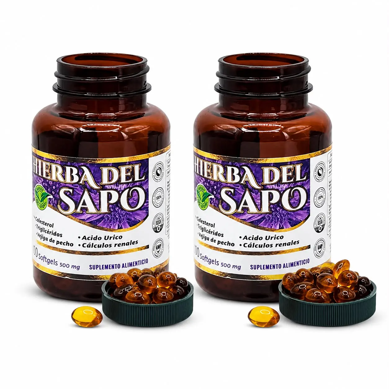 2 Pack Hierba Del Sapo 60 Capsulas – Hierba del Sapo suplemento alimenticio – 60 capsulas blandas
