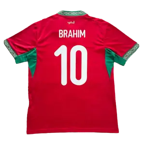 Soccer jersey/26-27 Morocco home/red/fan version/men's/short sleeved/casual/sports T-shirt/No.10