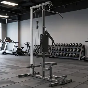 Heavy Duty LAT Pulldown & Cable Row Trainer Portable Home Gym Strength Training Machine High Low Pulley Design Adjustable Leg Support Full Body Muscle Building Workout Fitness Gear