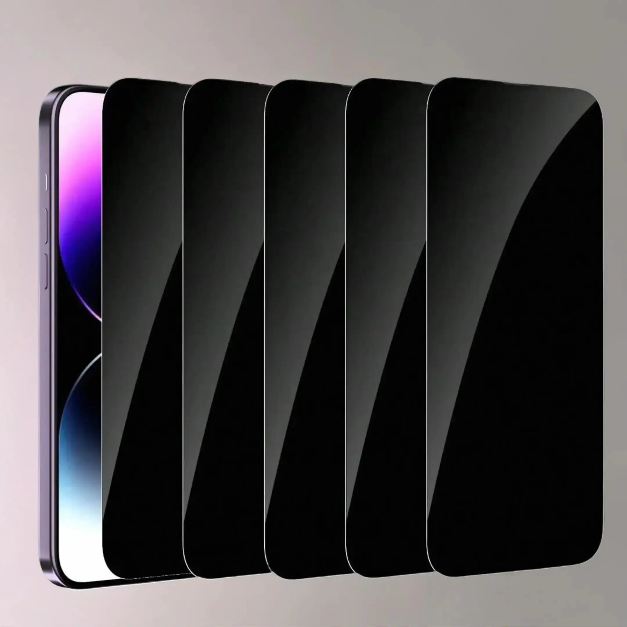 Privacy Screen Protector, 5pcs/set Anti-spy Tempered Glass Screen Protector, Touch Sensitive Bubble Free Screen Protector for iPhone, Smartphone Scree