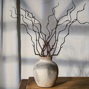 Vintage Ceramic Flower Vase, Creative Rustic Bohemian Style, Durable Desktop Centerpiece, Decorative Flower Vase, Indoor Outdoor Decor, Natural Texture Pot, Vintage Vases