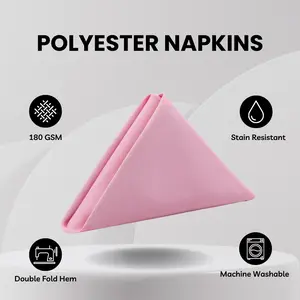 20 inch Polyester Cloth Napkins Pink (Pack of 10)