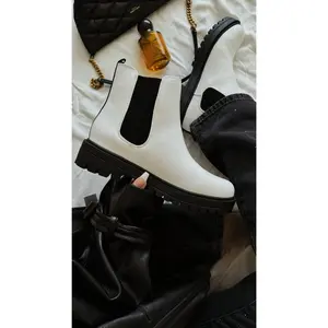 Nicolo Pull On Chelsea Boots - White Nicolo Pull On Chelsea Boots - White