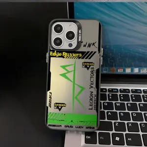 Cyberpunk Style Frame Pattern Phone Case Suitable for iPhone 16, 15, 14, 13, 12, 11 Pro Max, X, XR, XS Max, 8, 7 Plus Anti-Drop Protective Matte Back Cover, Accessories Protection