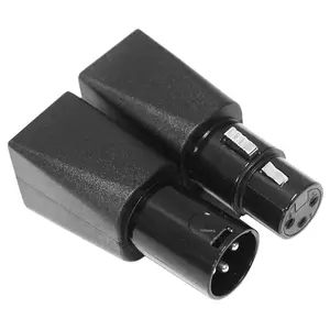 3-Pin Plastic DMX to RJ45 Adapter Cable Accessories Set (1 Pair) - Converts DMX512 XLR Connector to RJ45, Includes Male & Female Ends