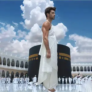 500Gx2Thick Men'S Pilgrimage Towel Set Suitable for Traditional Clothing in Saudi Arabia, White Color