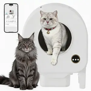Automatic Self-Cleaning Cat Litter Box, 68L Large Capacity Smart Robot Litter Box with APP Control, Odor Removal & Dual Safety Protection, 1 Roll Trash Bags Included