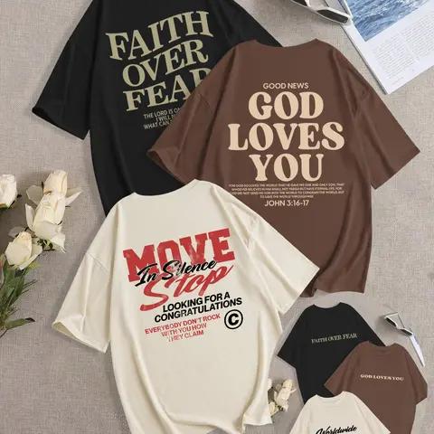 Women's Letter Print Round Neck Tee, Casual Short Sleeve Crew Neck Loose Fit Lightweight T-shirt for Summer, Ladies Clothes for Daily Wear Tshirt, Streetwear Top, Casual Basic Tees, Womenswear, Casual Fashion Tee, Casual Letter Pattern, Casual Tops