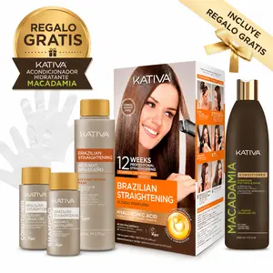 Kit Alisado Brasileño Kativa + Acondicionador Hidratante Macadamia GRATIS | Kativa Brazilian Straightening Kit + FREE Macadamia Hydrating Conditioner