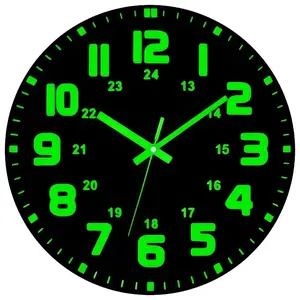 Luminous Vinyl Wall Clock, Clear Digital Display, Silent Design, Luminous Numbers and Hands, Ideal for Bedrooms, Living Rooms, Kitchens, Home Decor