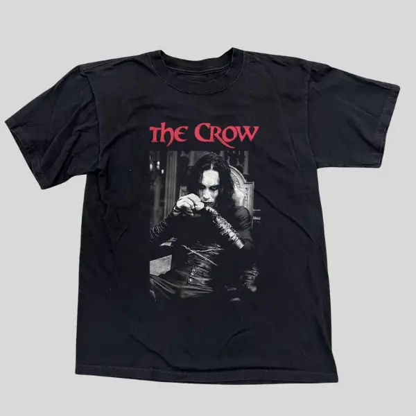 The Crow Movie Black Unisex Black T-shirt , Vintage Y2K Funny Cartoon Graphic