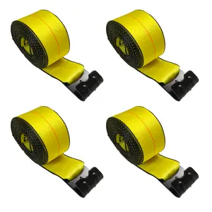 Garvee Upgraded 4 Pack 4" x 30' Winch Strap with Flat Hooks, 6000 lbs WLL & 18000 lbs Break Strength, Heavy Duty Tie Down Strap for Trailer Towing Recovery