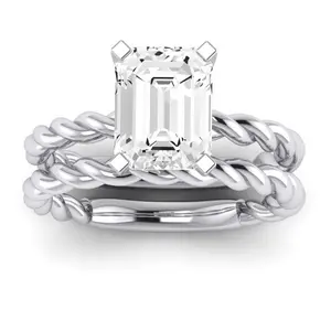 Balsam - Emerald Moissanite Bridal Set