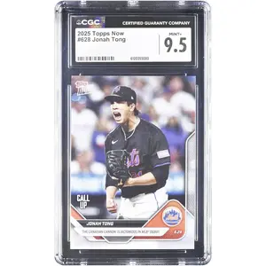 Jonah Tong New York Mets 2025 Topps Now MLB Debut #628 CGC Authenticated 9.5 Card