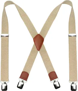 Mens Suspender with Very  Metal Clips 3.8cm Wide Heavy Duty Suspender