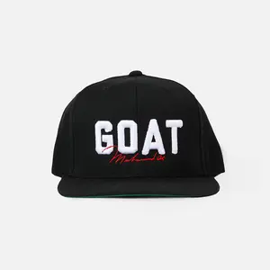 Contenders Muhammad Ali GOAT Adjustable Acrylic Wool Flat Brim Snapback Hat - Embroidered Logo, Signature Detail