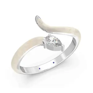 Vida Lab Diamonds Ceramic Chic Gold SerpentineRing, Sterling