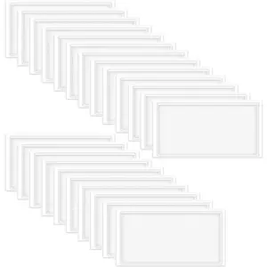 60 Pack Clear Self Adhesive Label Pockets, 4 x 2 Inch Label Holders Index Card Pockets Card Holder Shelf Label Holder for Organizing