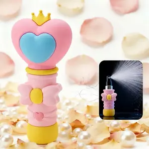 Portable Reusable Spray Bottle 0.17oz, Heart Wand Sprayer, Mini Makeup Hydrating Mist, Travel Essential Cute Refillable Bottle, Cosmetic