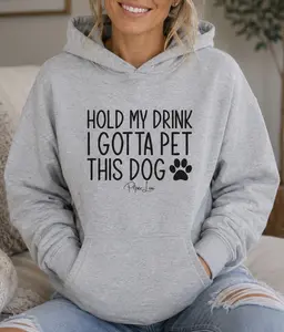 Hold My Drink I Gotta Pet This Dog Graphic Hoodie