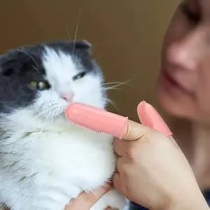 Silicone Pet Finger Toothbrush for Cats and Dogs, Specialized Dental Cleaning Brush, Removes Stains, Dog Teeth Care Tool, 1 Piece