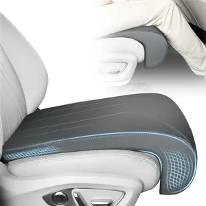 FLORICH Car Seat Extender Leg Extender Support Cushion for Driver Seats Office Chair, Leather Carseat Leg Support for Long Drivers Universal Car Seat Cushion Legs Rest Pads-Grey