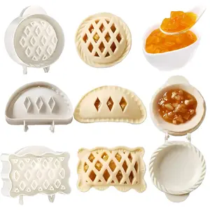Dough Presser Pocket,Mini Pie Molds,One-Handed Cookie Maker, 3 Shape Christmas  Pie Molds.(Round Pie Mold)