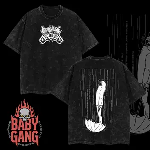 [Baby Gang] Limited BMTH That's The Spirit Doomed Heavy Metal Washed Shirt Unisex Oversize Rock Band Cotton T-shirt Gift For Rock Lovers Gothic Punk Emo Grunge Vintage 90s Graphic Tees Streetwear T-shirt
