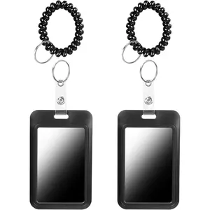 Wrist Coil ID Badge Holder with Card Strap & Key Ring,Plastic Stretchable Spring Spiral Wristband ,Wristlet Cruise Ship Cards Holder,for Gym Outdoor Activities  Sauna Pool Women Men