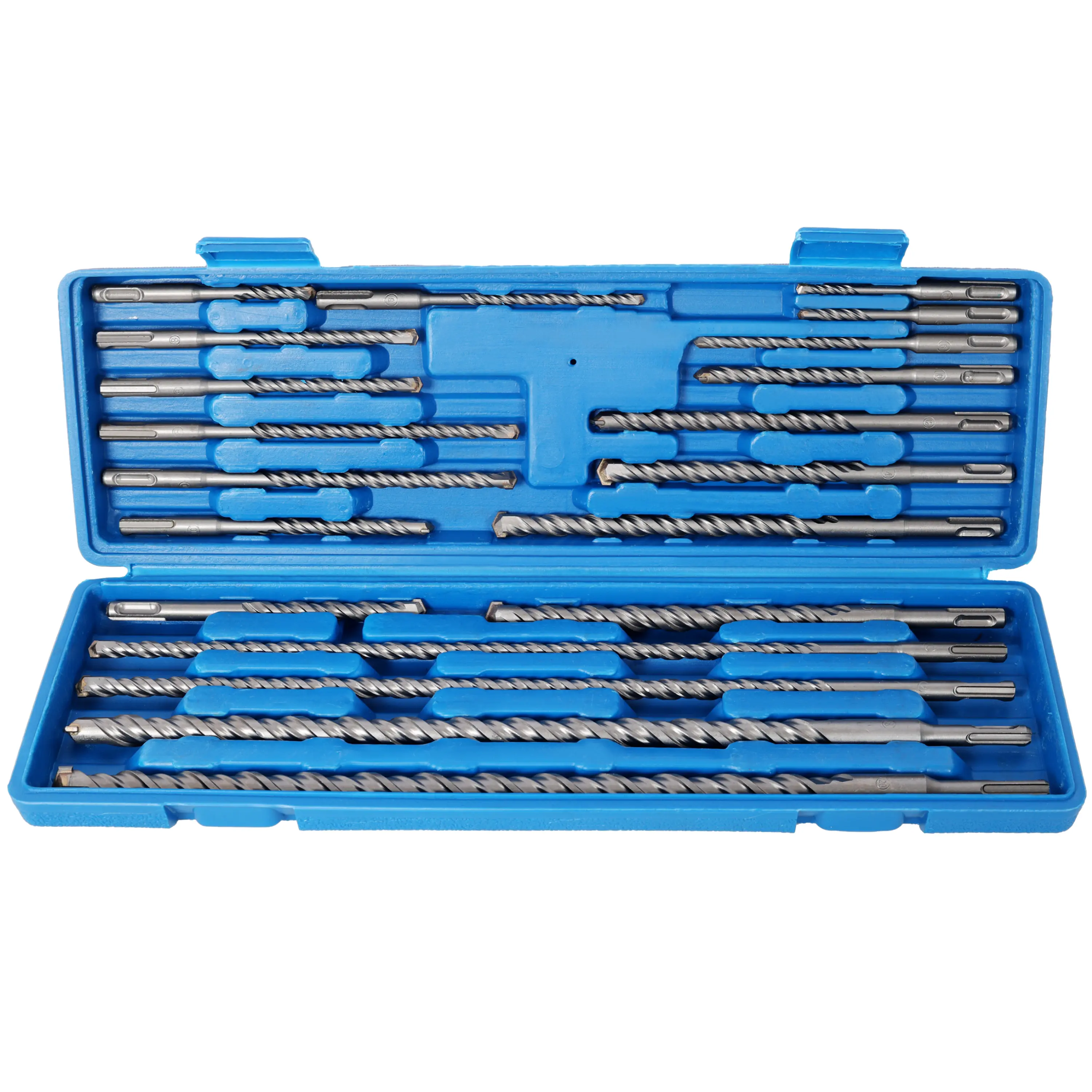 20pcs Heavy Duty SDS Plus Impact Drill Bit Set, Carbide Tipped, 6mm/14mm/210mm/450mm Sizes, with Storage Case for Concrete, Stone, Brickwork, Job Sites, Workshops, Home Renovation Projects