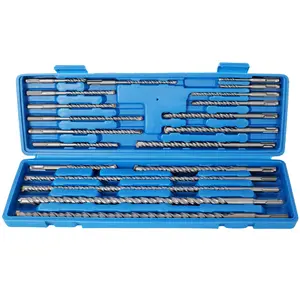 20pcs Impact Hammer Drill Bit Set,SDS Plus Drill Bit Set, Carbide Tipped,with Storage Case for Concrete, Stone, Brick
