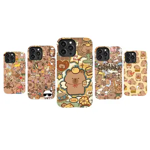 Cute Pile of Capybaras Phone Case Two-In-One Film CaseProtection, Shockproof For IPhone 17-11, Pro Max, Pro Plus, and Samsung S26 25 24 23 Safety Case