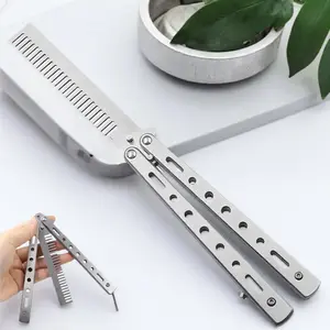 Foldable Hair Styling Comb, 1 Count Portable Anti-static Travel Hair Comb, Stainless Steel Comb, Hair Styling Tool for Barber Training Tool Set