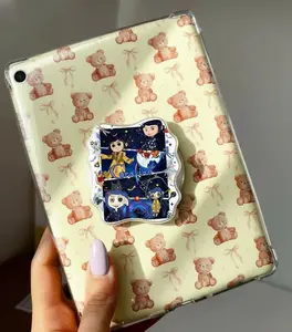 Magical Secret Door Scenes Phone Grip - Dark Whimsical Child and Black Cat Art Collage Holder - Unique Dark Fantasy Accessory for iPhone Samsung - MagSafe Compatible Goth Aesthetic Stand