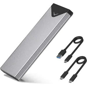 M.2 NVME SATA SSD Enclosure Adapter, USB 3.2 Gen 2 (10 Gbps) to NVME PCI-E SATA M-Key/(B+M) Key Solid State Drive External Enclosure  Support UASP Trim for SSDs 2242/2260/2280