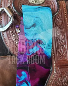 Blue and purple swirl latigo and off billet set