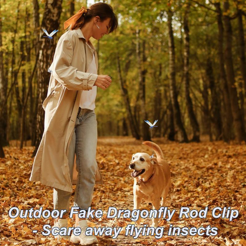 12 Pack Dragonfly Clip, Fake Dragonflies, Humming Bird Stakes Fake, Plastics Dragonfly for Garden Stakes Decor Yard Ornaments for Hat, Deer and Horse, Fly Scare Devices for Indoor Outdoor