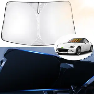 Canvcle Windshield Sun Shade for Mazda MX-5 Miata Convertible 2016-2024 2025 MX5 Accessories Window Sunshade Sun Protector Foldable Block UV Rays Keep Car Cooler