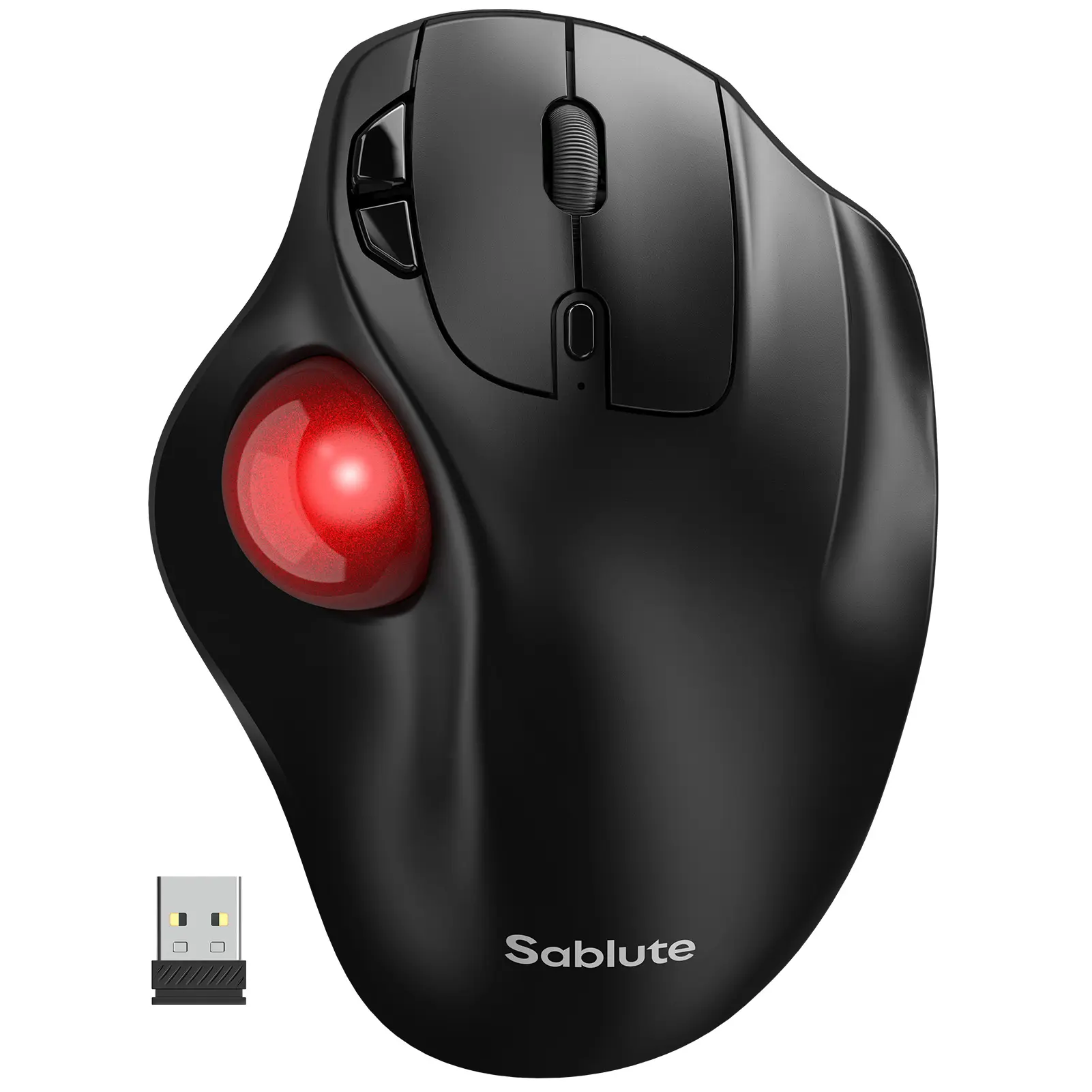 SABLUTE MAM2 Wireless Trackball Mouse 5-Level DPI Ergonomic Design 2.4G USB Bluetooth 500mAh Battery for PC Laptop Mac Windows