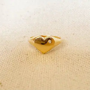 18k Gold Filled Heart Plate Top Ring 18k Gold Filled Heart Plate Top Ring