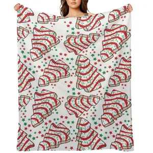 Christmas tree, snack cake blanket, thick and warm beach blanket, a perfect Christmas gift for family and friends.
