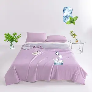 New Quilted Ice Silk Summer Blanket, Air Conditioning Blanket, Multiple Colors Available, Lightweight and Soft, Suitable for Bedroom