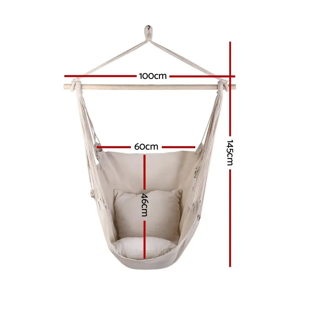 Gardeon Hammock Chair Outdoor Camping Hanging Hammocks Cushion Pillow