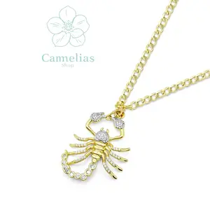 Cuban Chain 20 Inches Long 4 mm Wide with Sparkling Scorpion Pendant for Stylish Look cod 1127356 Elevate Your Style with Unique Accessory