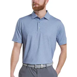 FootJoy White Dot Geo Print Lisle Polo