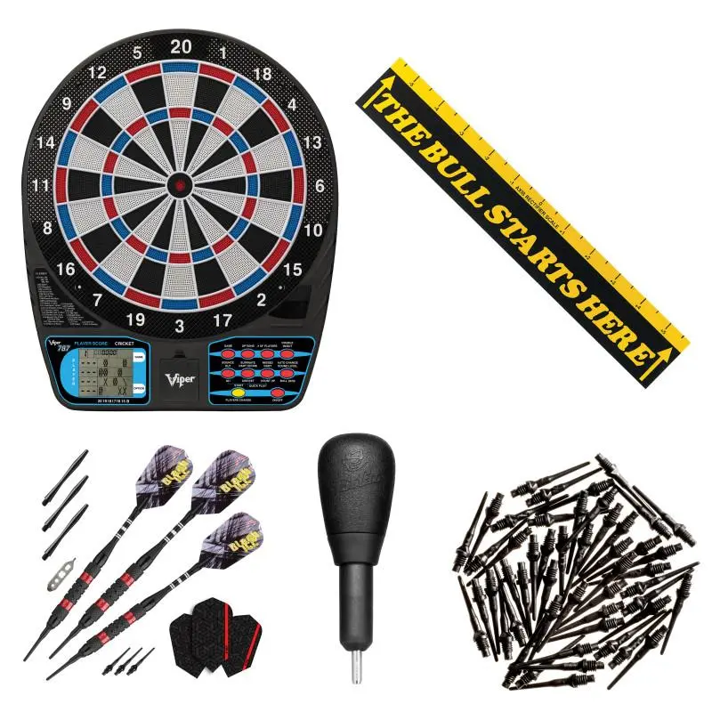 Viper 42-9018 787 Electronic Soft Tip Darts Accessory Kit - Throw Line Remover, Tufflex II Black Dart Tips (Red), Soft Tips Soft Darts