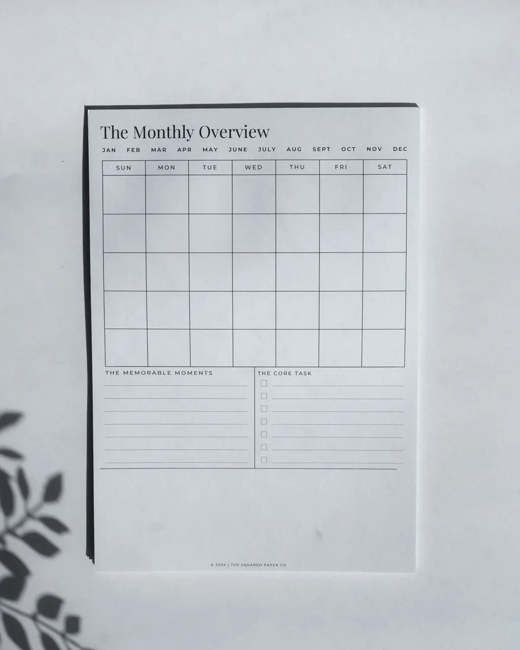 The Monthly Overview Stickypad