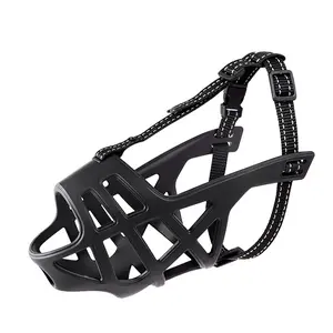 New Upgraded Reflective Dog Muzzle, Adjustable Anti-bite Anti-bark Anti-scavenging Mouth Cover for All Dog Sizes your leash
