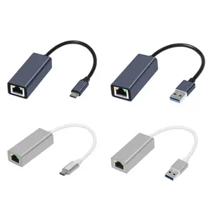 USB Type-C & Type-A to Gigabit Ethernet Adapter, 1000mbps Rj45 Lan Card, Plug-And-Play No Driver Needed, Compatible with Laptops, Tablets, Pcs