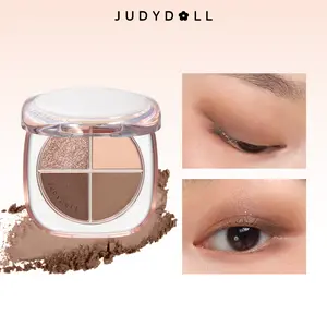 JUDYDOLL GLAZED BEAUTY-4 Shades Eyeshadow Palette, High Pigment, Long Lasting, Soft Pink Neutral Eye Makeup, Matte & Shimmer Finish, Nude Eye Shadows, Smokey Eye, Velvety Smooth, Makeup, Cosmetics, Refresh Look, Summerwins